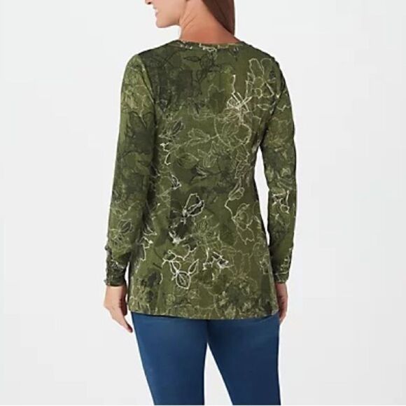 Susan Graver Weekend Printed Cotton Modal Tunic - Picture 2 of 6